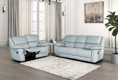 Furniture of America - Glarus Sofa + Loveseat in Powder Blue - FM69003BL-M-2PC View 1