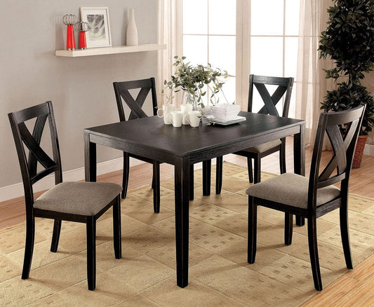 Furniture of America - Glenham 5 Pc. Dining Table Set in Brushed Black - CM3175T-5PK View 1