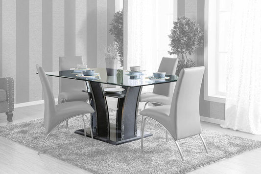 Furniture of America - Glenview Dining Table in Gray/Chrome - CM8372GY-T-TABLE View 1