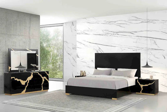 Furniture of America - Goldsberg - 3 Pc. Queen Bedroom Set - Black/Gold - FM7425BK-Q-P-4PC view 1
