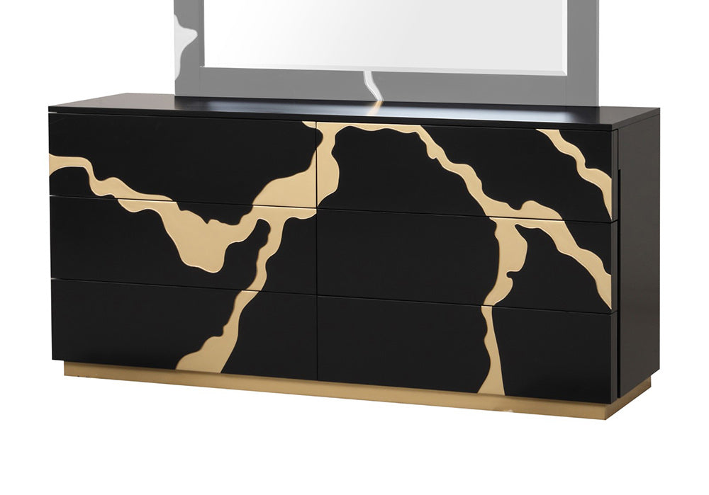 Furniture of America - Goldsberg Dresser in Black/Gold - FM7425BK-D View 1