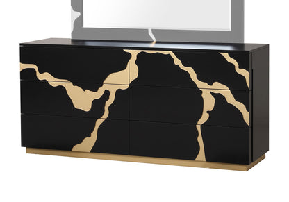 Furniture of America - Goldsberg Dresser in Black/Gold - FM7425BK-D View 1