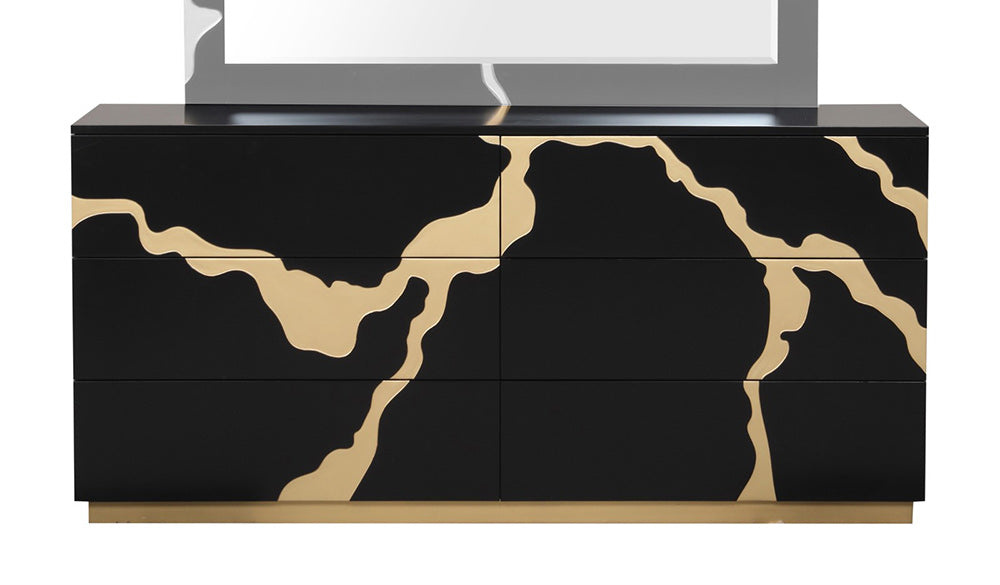 Furniture of America - Goldsberg Dresser in Black/Gold - FM7425BK-D View 3