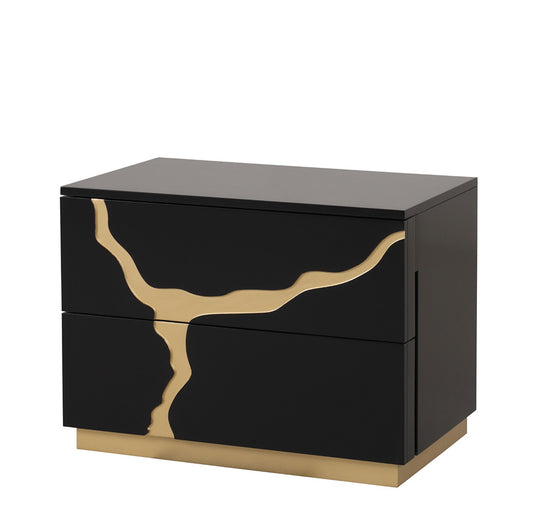 Furniture of America - Goldsberg Nightstand in Black/Gold - FM7425BK-N View 1