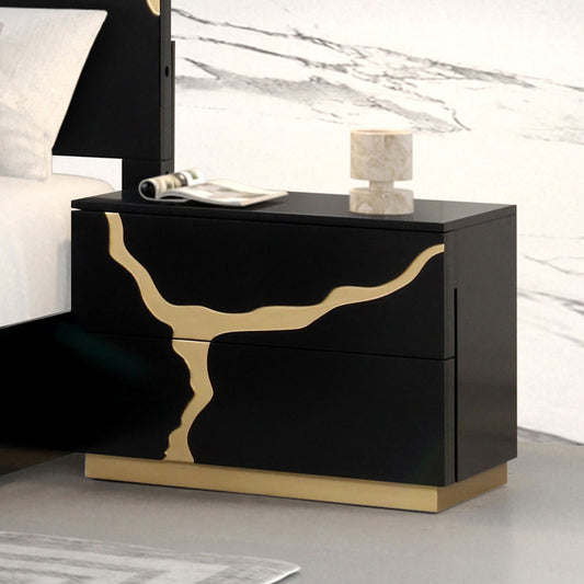 Furniture of America - Goldsberg Nightstand in Black/Gold - FM7425BK-N View 2