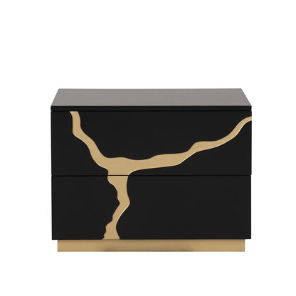 Furniture of America - Goldsberg Nightstand in Black/Gold - FM7425BK-N View 3