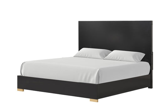 Furniture of America - Goldsberg Queen Panel Bed in Black/Gold - FM7425BK-Q-P-BED View 1