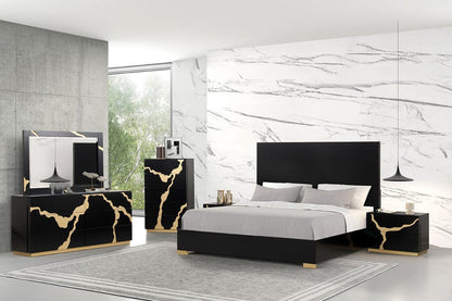 Furniture of America - Goldsberg Queen Panel Bed in Black/Gold - FM7425BK-Q-P-BED View 5