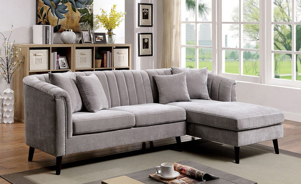 Furniture of America - Goodwick Sectional in Light Gray - CM6947-SECT View 1