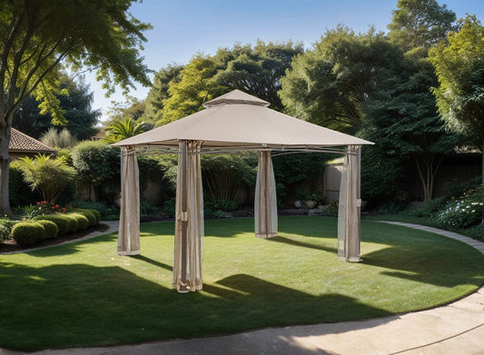 Furniture of America - Gordola Outdoor Canopy 13' X 10' in Brown - LA-A001BR View 1