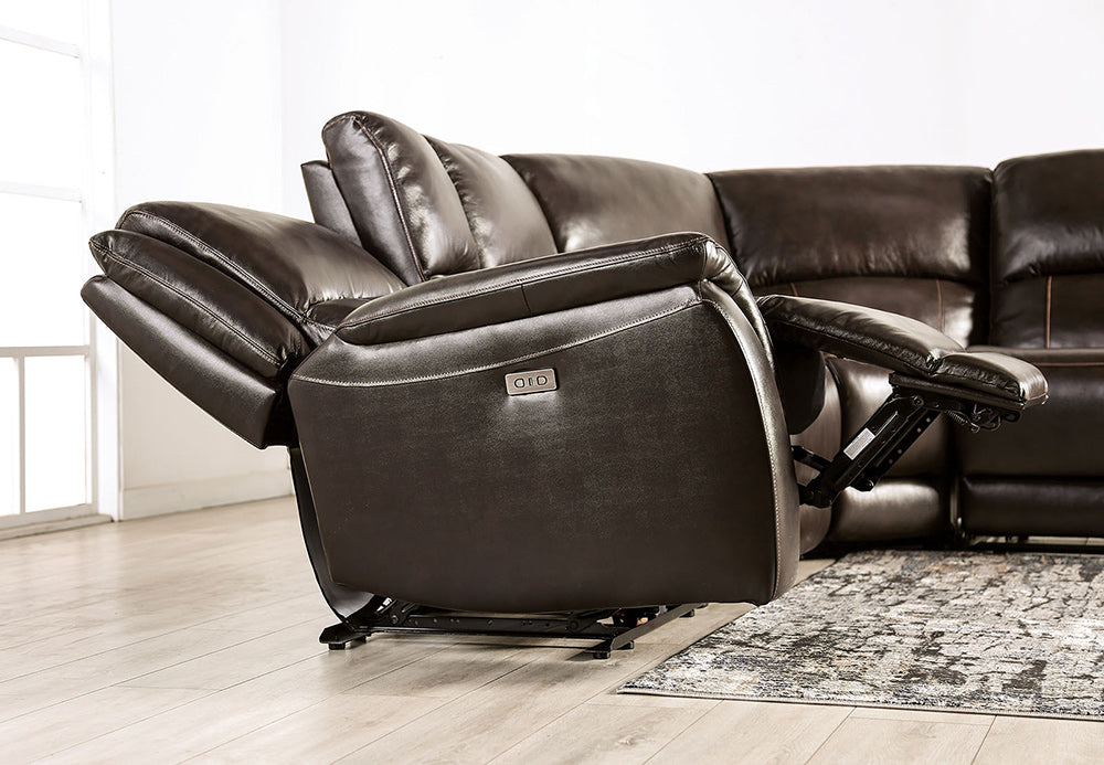Furniture of America - Gorgius Power Sectional in Espresso - CM9910ES-SECT-PM View 6
