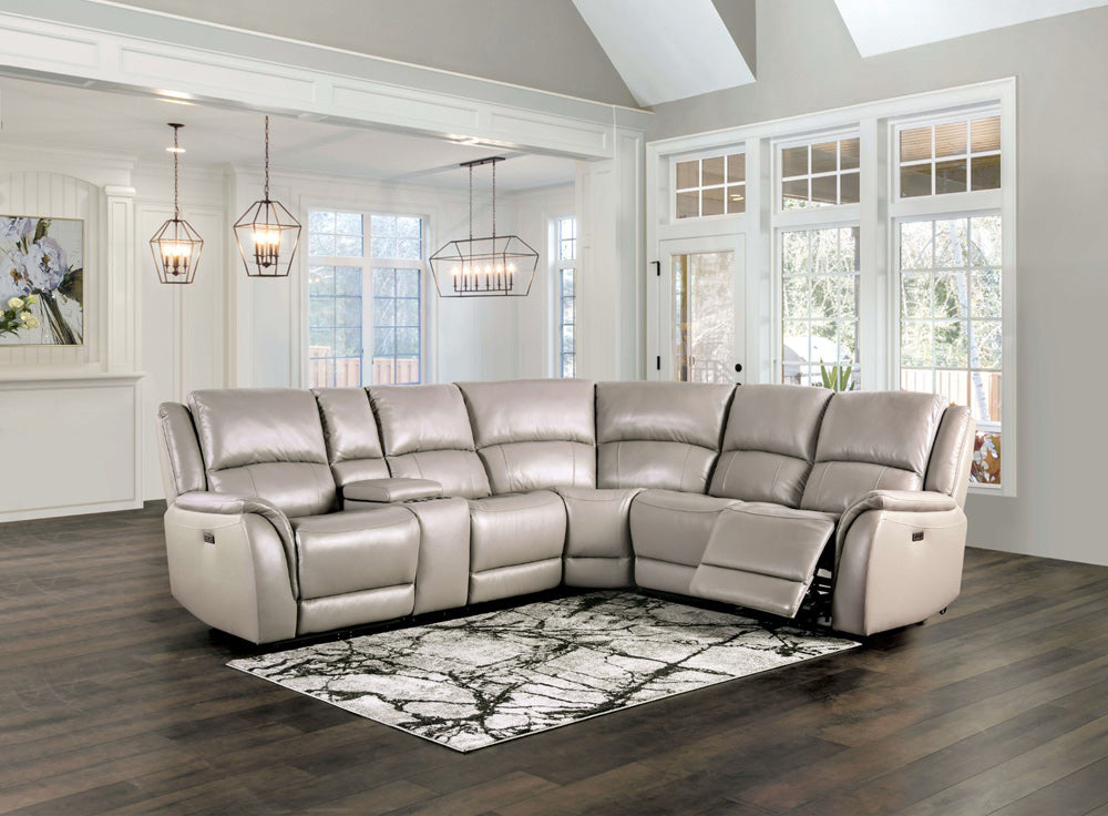 Furniture of America - Gorgius Power Sectional in Light Gray - CM9910ST-SECT-PM View 1