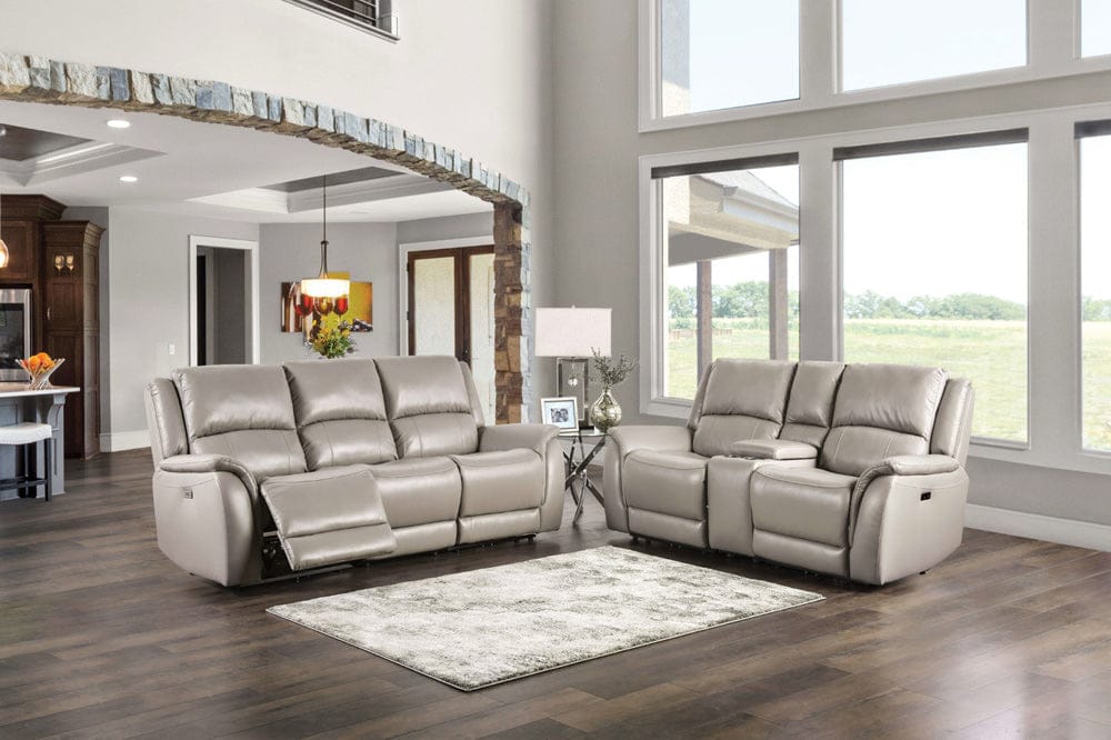 Furniture of America - Gorgius Power Sofa + Loveseat in Light Gray - CM9910ST-PM-2PC View 1