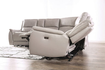 Furniture of America - Gorgius Power Sofa + Loveseat in Light Gray - CM9910ST-PM-2PC View 6