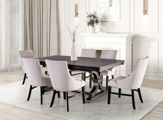 Furniture of America - Gosport 7 Pc. Dining Table Set in Black - FM3200BK-T-7PC View 1