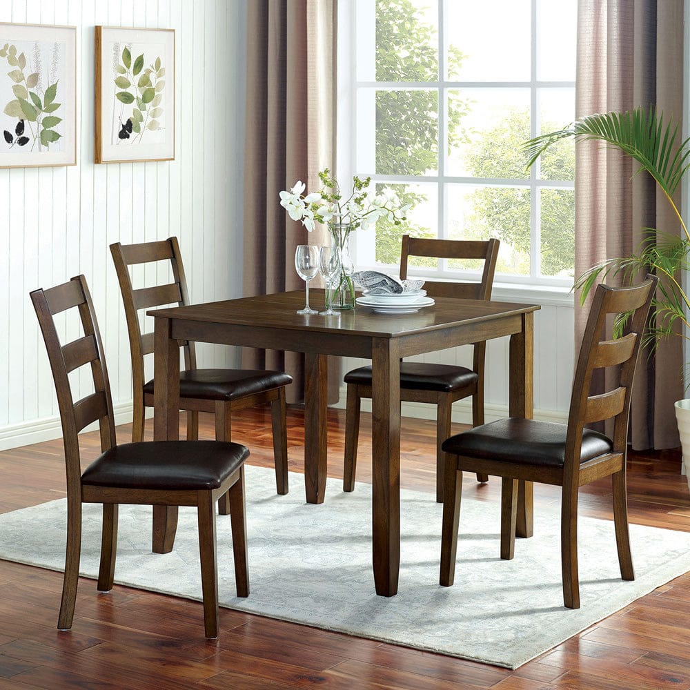 Furniture of America - Gracefield 5 Pc. Dining Table Set in Walnut/Dark Brown - CM3770T-5PK View 1