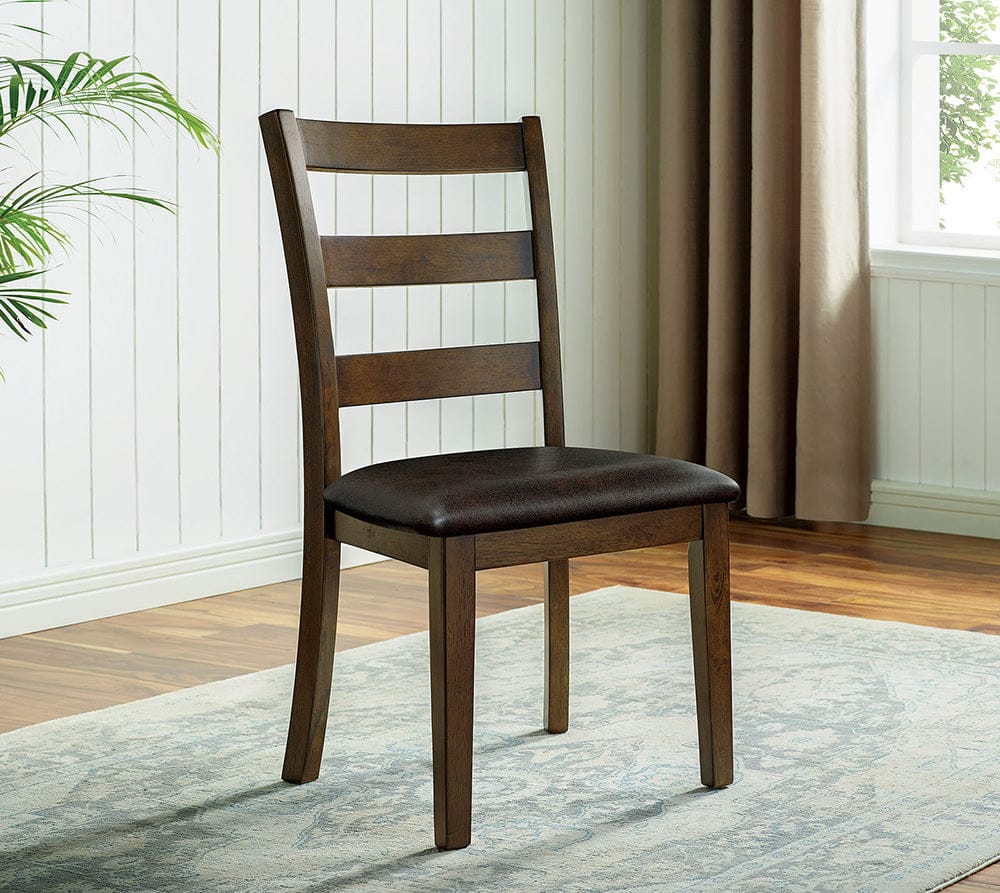 Furniture of America - Gracefield 5 Pc. Dining Table Set in Walnut/Dark Brown - CM3770T-5PK View 4