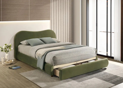Furniture of America - Grimsby - E.King Bed, Olive Green Velvet - FM72019GR-EK-BED view 2