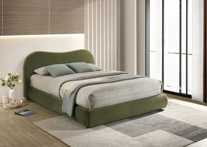 Furniture of America - Grimsby - E.King Bed, Olive Green Velvet - FM72019GR-EK-BED view 3