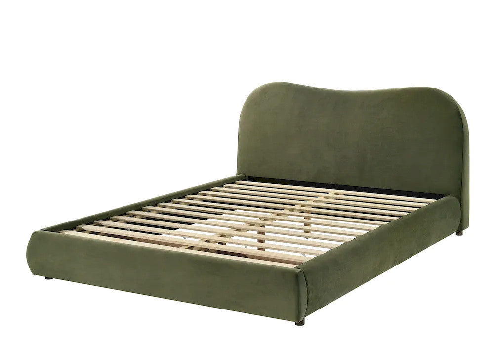 Furniture of America - Grimsby - E.King Bed, Olive Green Velvet - FM72019GR-EK-BED view 5