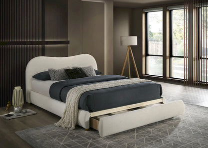 Furniture of America - Grimsby - E.King Bed, White Boucle - FM72019WH-EK-BED view 2