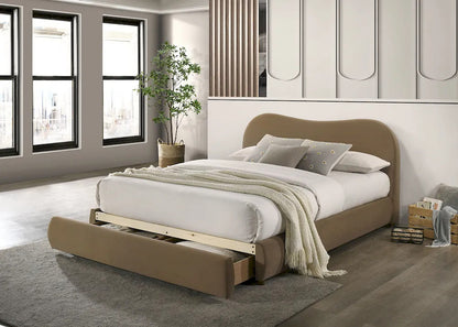 Furniture of America - Grimsby - Queen Bed, Brown Velvet - FM72019BR-Q-BED view 2