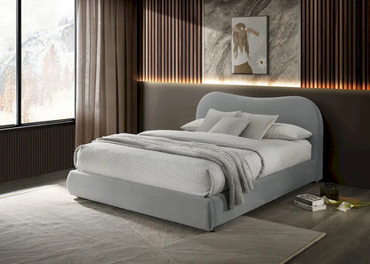 Furniture of America - Grimsby - Queen Bed, Light Gray Velvet - FM72019LG-Q-BED view 3