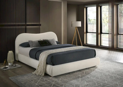 Furniture of America - Grimsby - Queen Bed, White Boucle - FM72019WH-Q-BED view 3