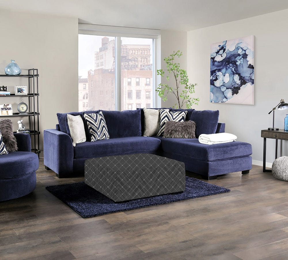 Furniture of America - Griswold Sectional in Navy - SM5151-SECT View 1