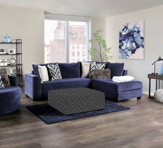 Furniture of America - Griswold Sectional in Navy - SM5151-SECT View 1