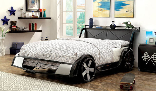 Furniture of America - Gt Racer Full Bed in Silver/Gun Metal - CM7946F-BED View 1