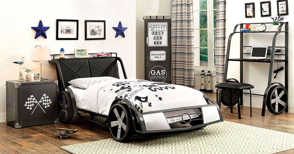 Furniture of America - Gt Racer Full Bed in Silver/Gun Metal - CM7946F-BED View 2