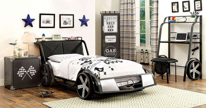 Furniture of America - Gt Racer Full Bed in Silver/Gun Metal - CM7946F-BED View 2