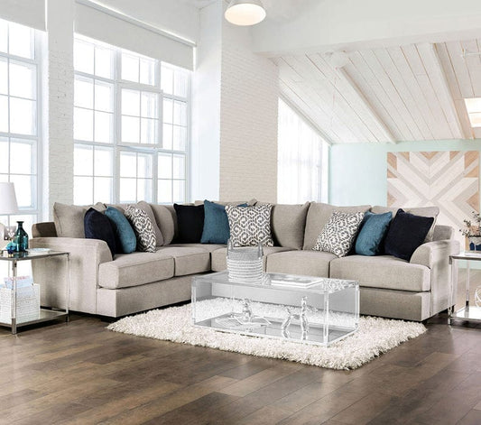 Furniture of America - Gunnersbury Sectional in Gray - SM1120-SECT View 1