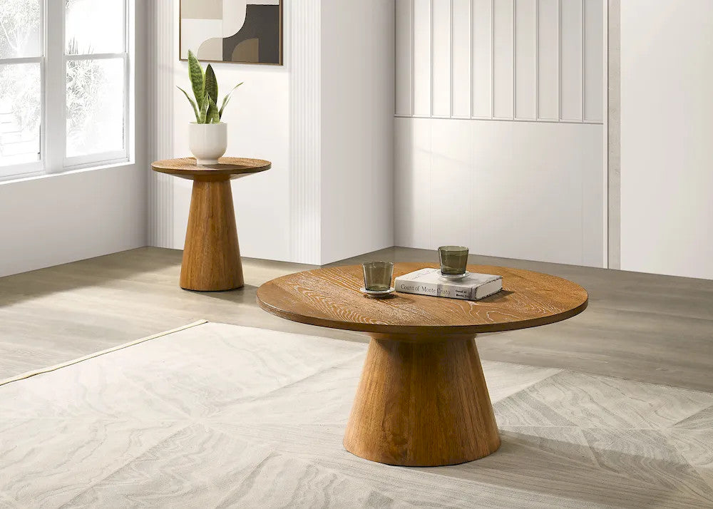 Furniture of America - Halewood - 36" Round Cocktail Table - Walnut - FM4222WN-36-C-PK view 3