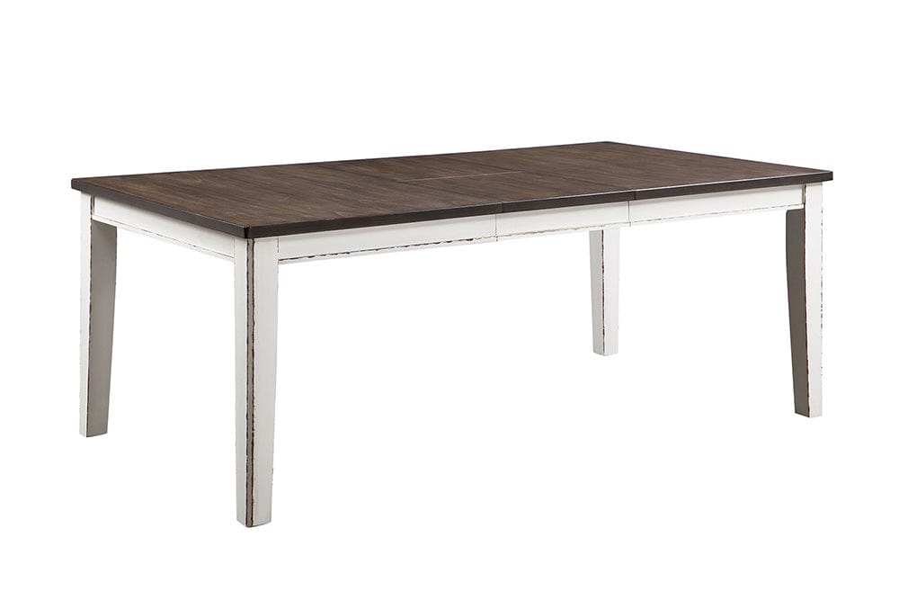Furniture of America - Halsey Dining Table in Weathered White/Dark Walnut - CM3142T View 1