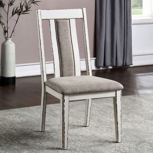 Furniture of America - Halsey Side Chair in Weathered White/Warm Gray - CM3142SC-2PK View 1