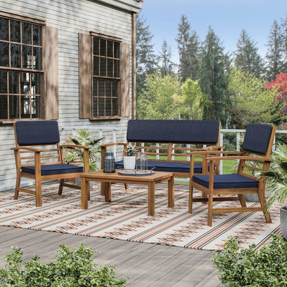 Furniture of America - Hana 4 Pc. Patio Set in Denim Blue/Natural - GM-1020BL-4PK View 1