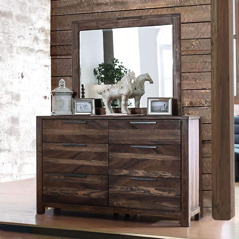 Furniture of America - Hankinson Mirror in Rustic Natural Tone - CM7576M View 2