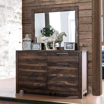 Furniture of America - Hankinson Mirror in Rustic Natural Tone - CM7576M View 2
