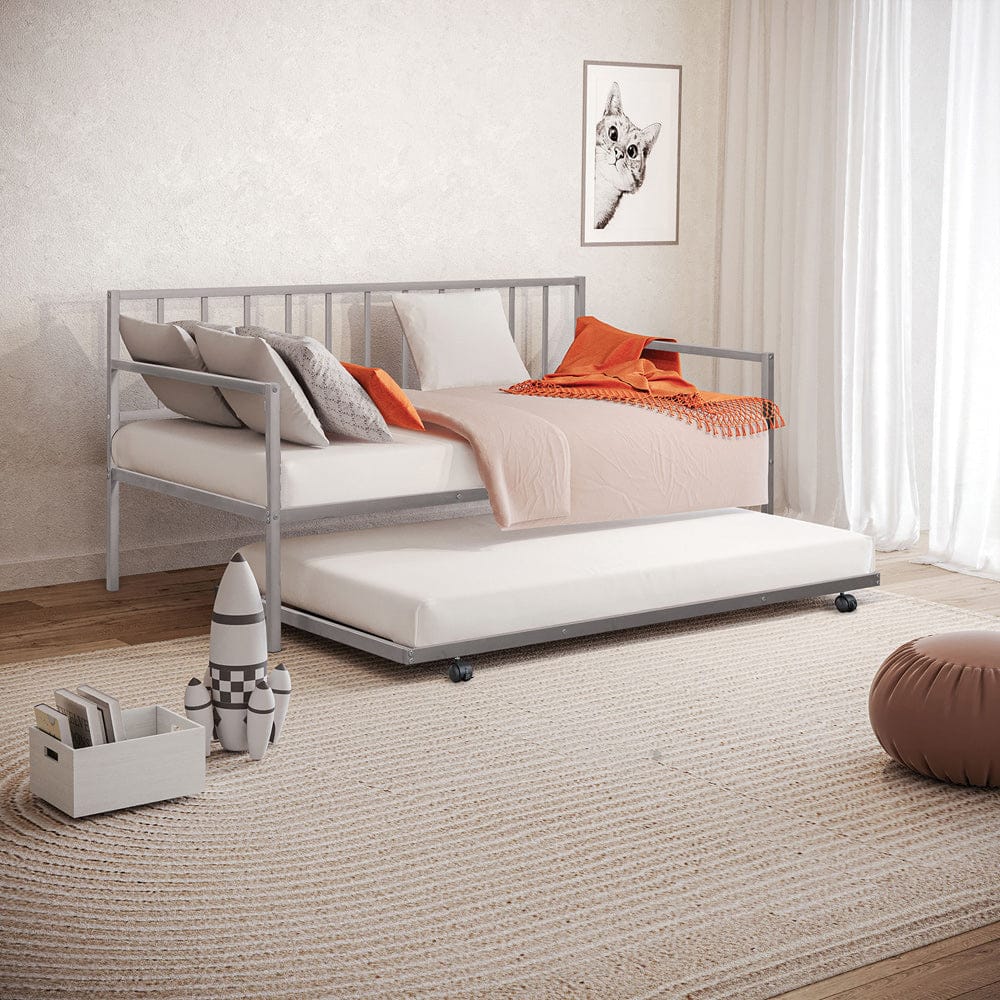 Furniture of America - Harmon Daybed w/ Trundle in Silver - FM1001SV View 1