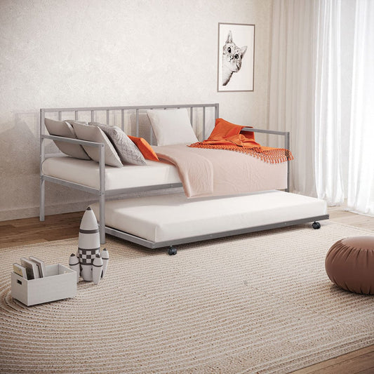 Furniture of America - Harmon Daybed w/ Trundle in Silver - FM1001SV View 1