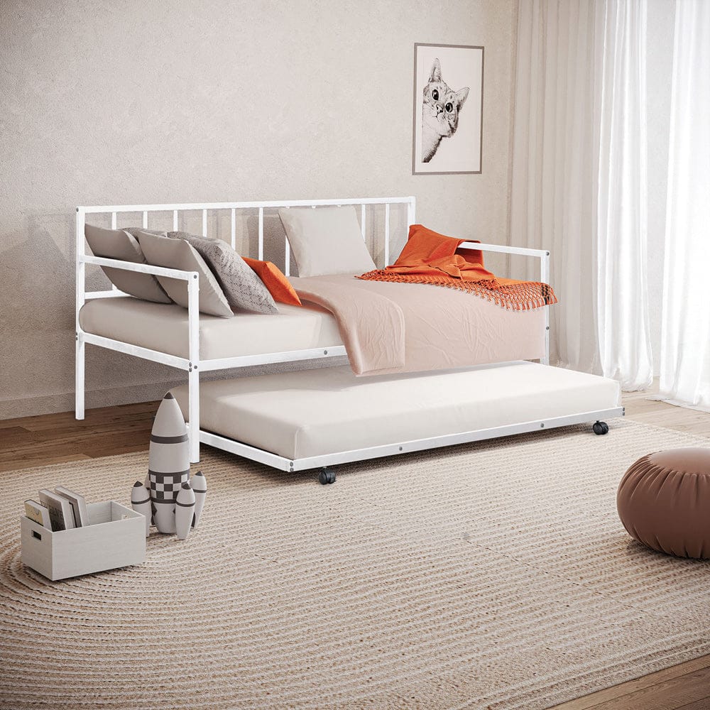 Furniture of America - Harmon Daybed w/ Trundle in White - FM1001WH View 1