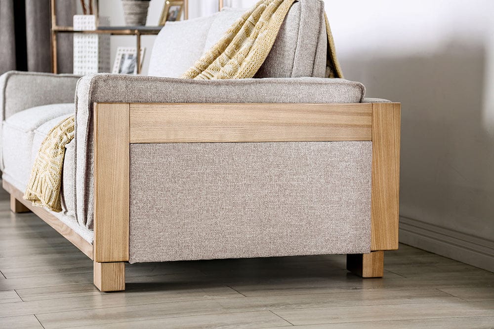 Furniture of America - Harstad Sofa + Loveseat in Light Brown/Natural - CM9983LB-2PC View 6