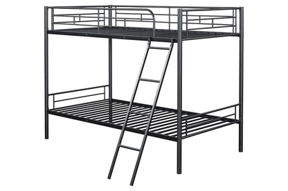 Furniture of America - Hector Twin/Twin Metal Bunk Bed (K/D) in Black - FM-BK903BK-TT View 2