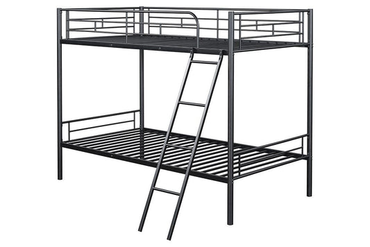 Furniture of America - Hector Twin/Twin Metal Bunk Bed (K/D) in Black - FM-BK903BK-TT View 2