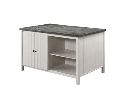 Furniture of America - Heidelberg 4 Pc. Counter Ht. Table Set w/ Bench in Off-White/Dark Gray - CM3498PT-4PC View 2