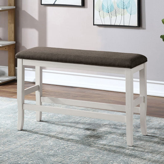 Furniture of America - Heidelberg Counter Ht. Bench in Off-White/Dark Gray - CM3498PBN View 1