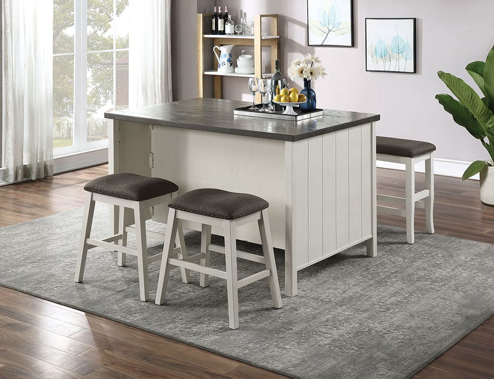 Furniture of America - Heidelberg Counter Ht. Table in Off-White/Dark Gray - CM3498PT-TABLE View 2