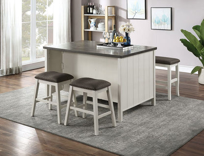 Furniture of America - Heidelberg Counter Ht. Table in Off-White/Dark Gray - CM3498PT-TABLE View 2